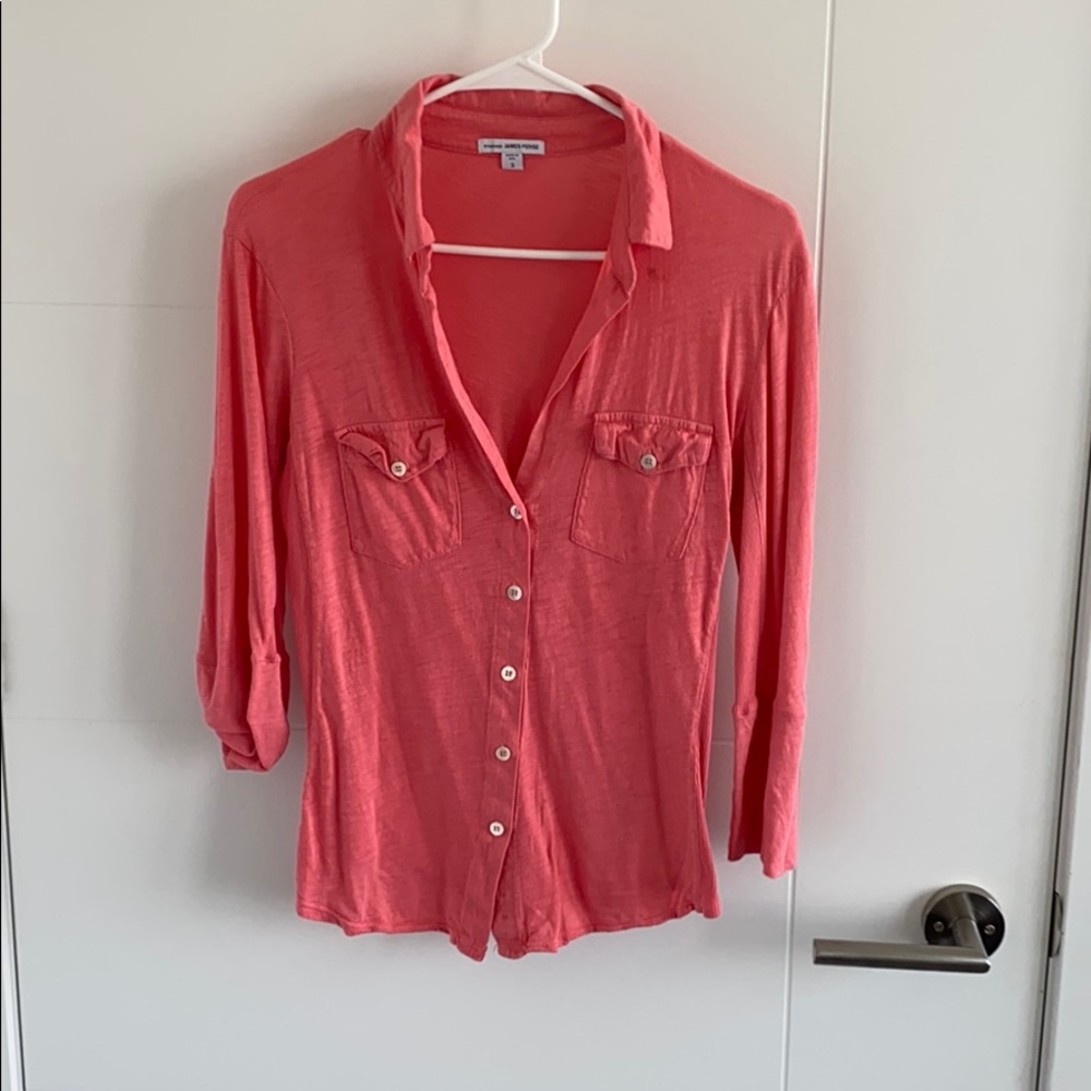 Salmon pink blouse